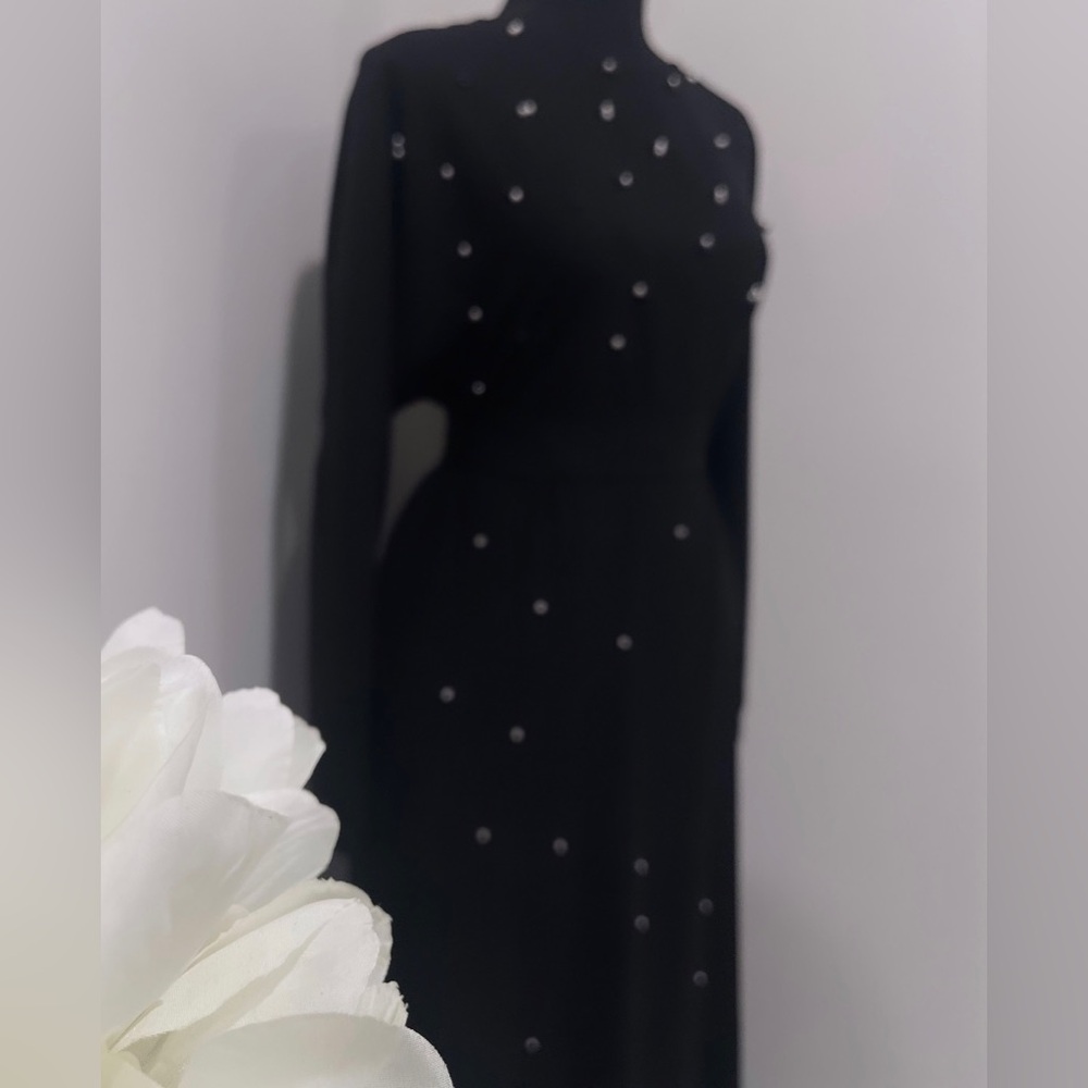 Long Modest Pearl Gown - Belted -